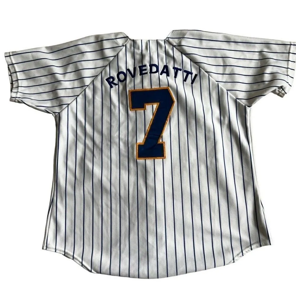 VINTAGE 80s 90 Shirt Womens Short Sleeve Baseball PV 7. Made in USA Blue Size L - Image 8