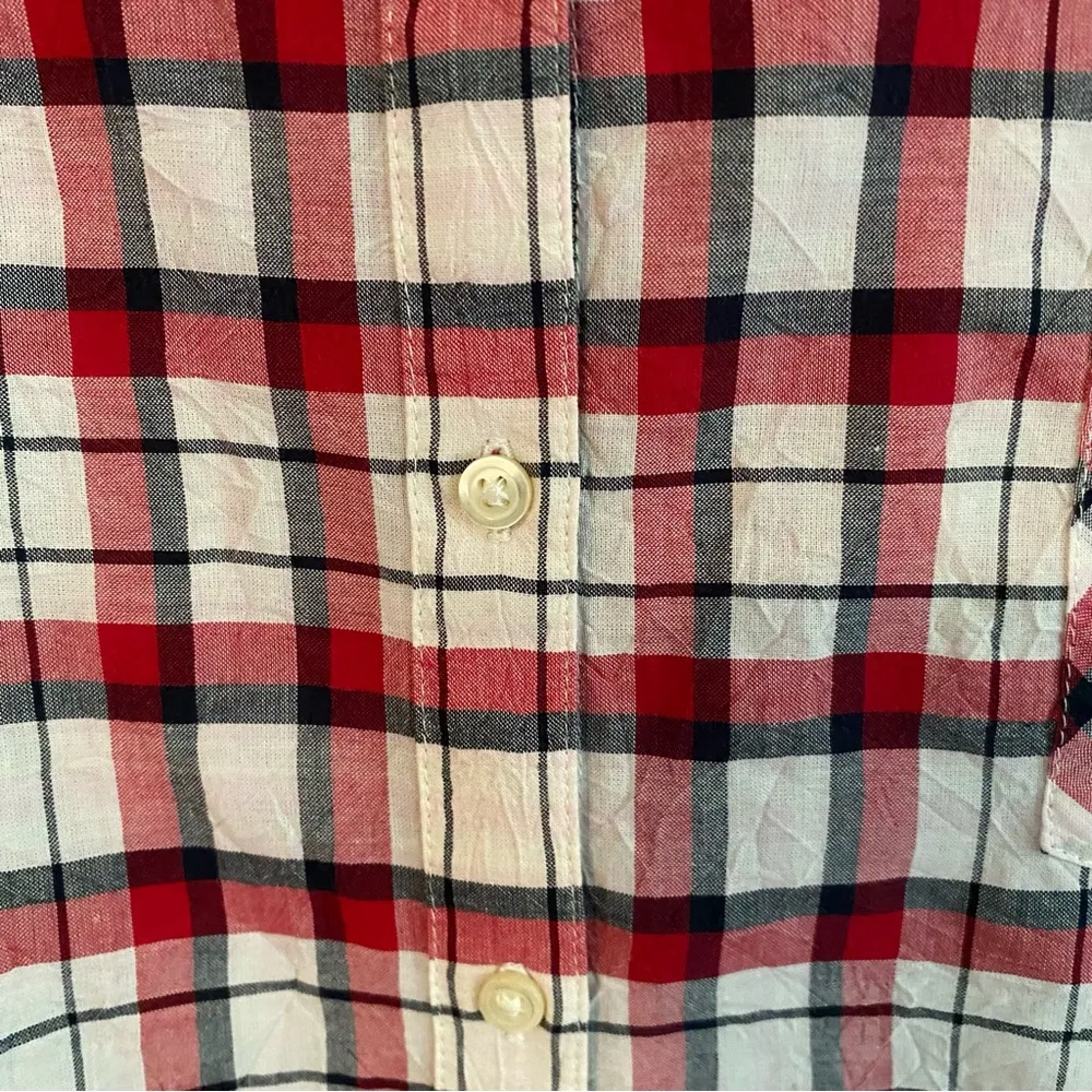 Banana Republic Womens 3/4 Length Sleeve Plaid Button Down Shirt Size Large - Image 15