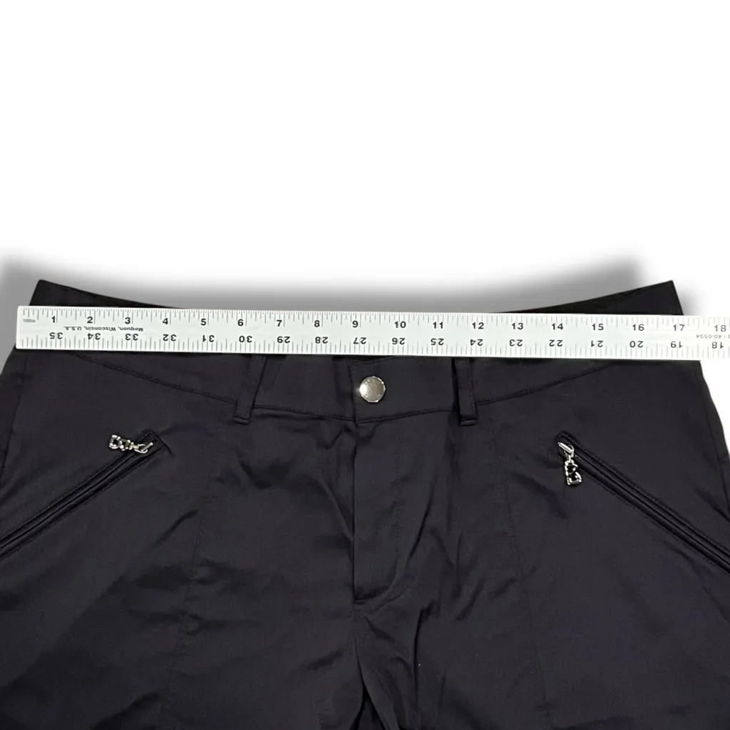 BOGNER Sport Golf Shorts Women Black Outdoor Bermuda Sz 12 Zipper Slash Pockets - Image 5