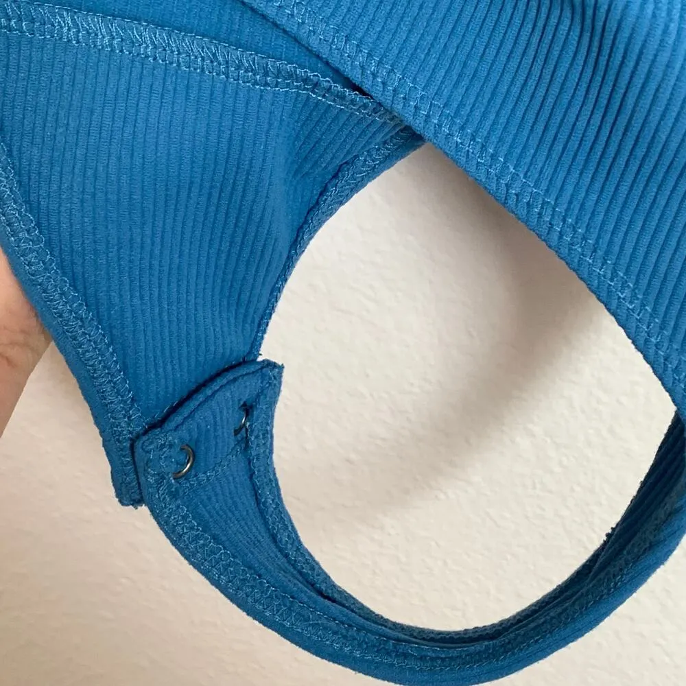 5/$25 Abercrombie & Fitch Sleeveless Ribbed Bodysuit in Blue - Image 3