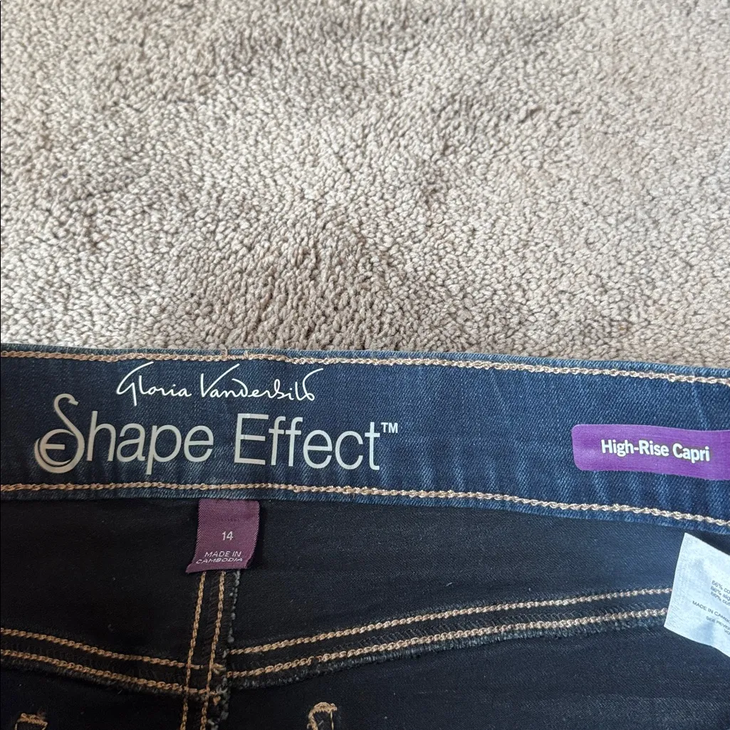 Gloria Vanderbilt High Rise Capri Shape Effect Jeans SIZE 14 - Image 3