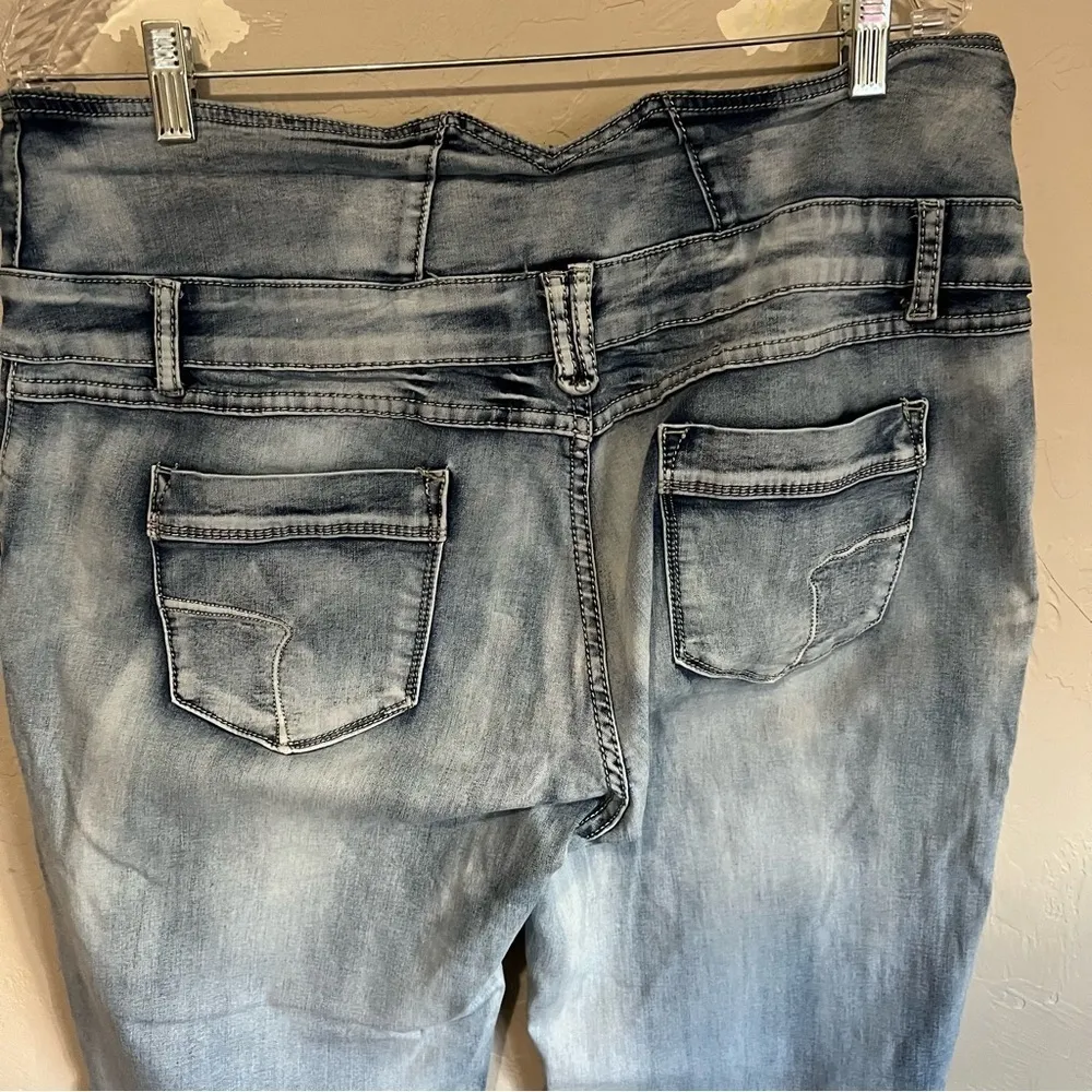 Puzzle Acid Washed High Rose Skinny‎ Denim Jeans Blue Size undefined - Image 7