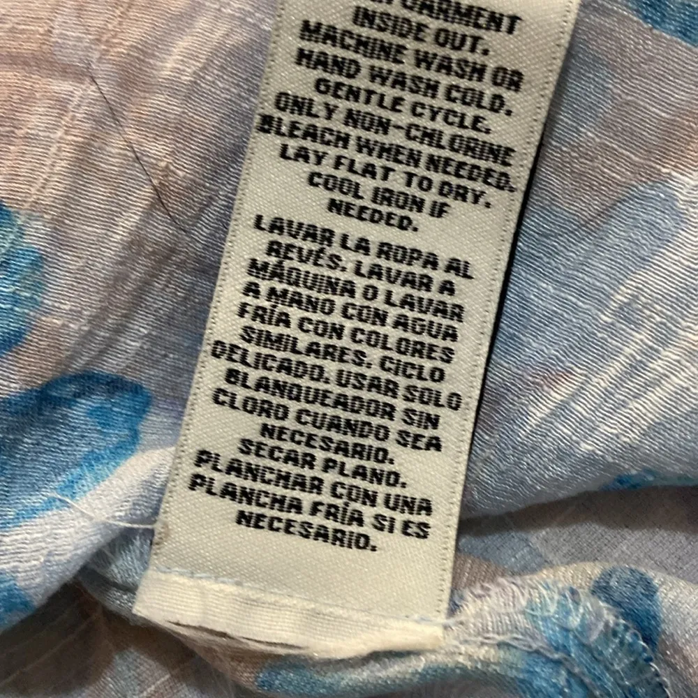 Zac & Rachel Three Quarter Sleeve Loose Shirt Spring Summer Blouse Coastal Sz M Blue Size M - Image 13