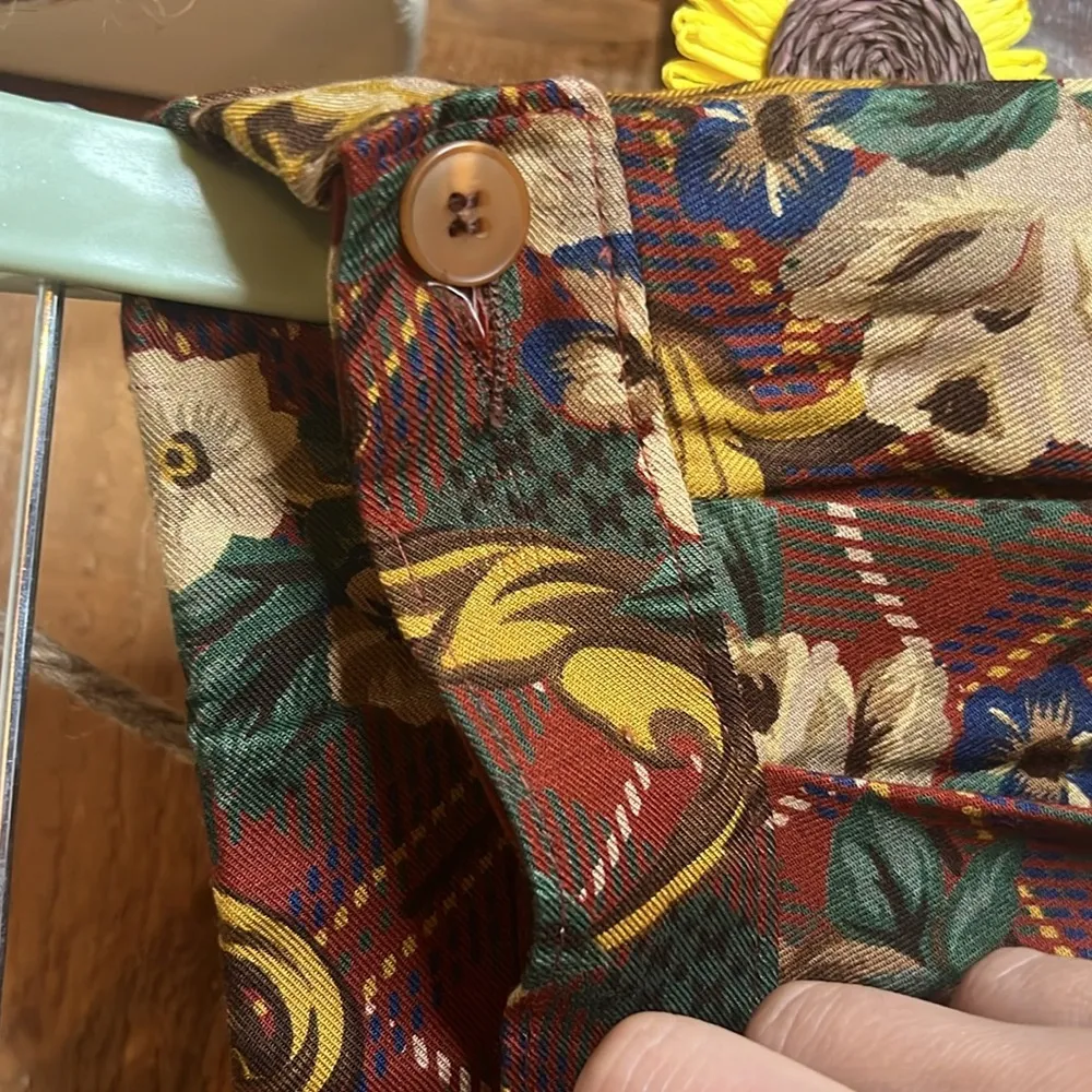 Pendleton Vintage Plaid Western Cowgirl Maxi Skirt Pleat Floral Button Prairie - Image 5