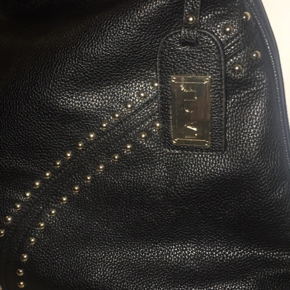 NEW Pebbled Vegan Leather Studded Hobo Western Studded Shoulder Bag Black - Image 2