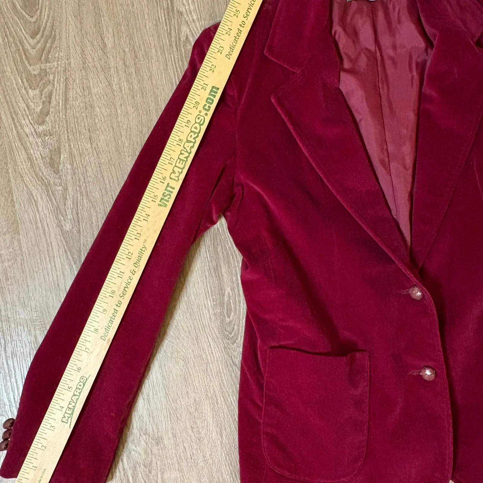 Tiana Creations Red Velvet Sz M/ L– Holiday Party Jacket Cotton Velvet Size L - Image 8
