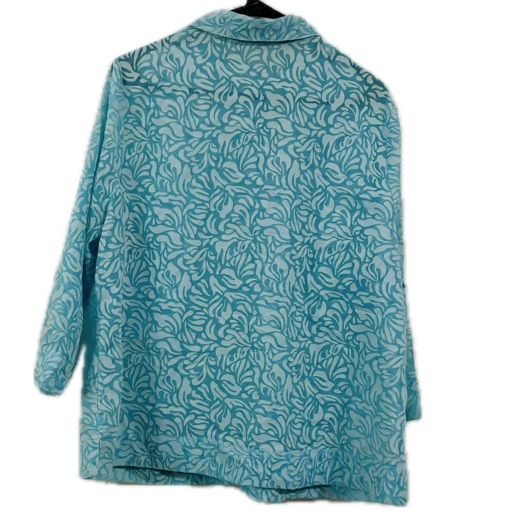 Studio Works Blue‎ Floral Button-Up Shirt - Image 2