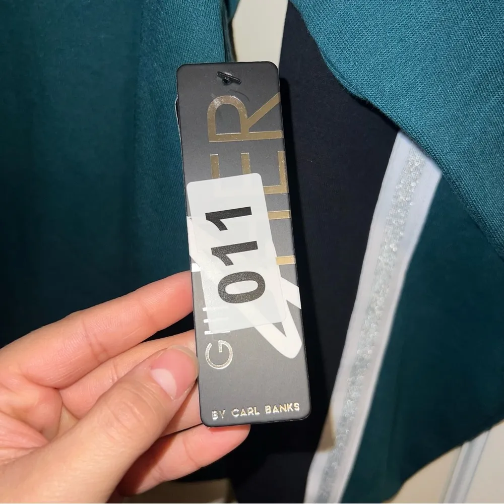 NWT Eagles NFL Team Apparel Silver Glitter Midnight Green Bench Crewneck Glll - Image 10