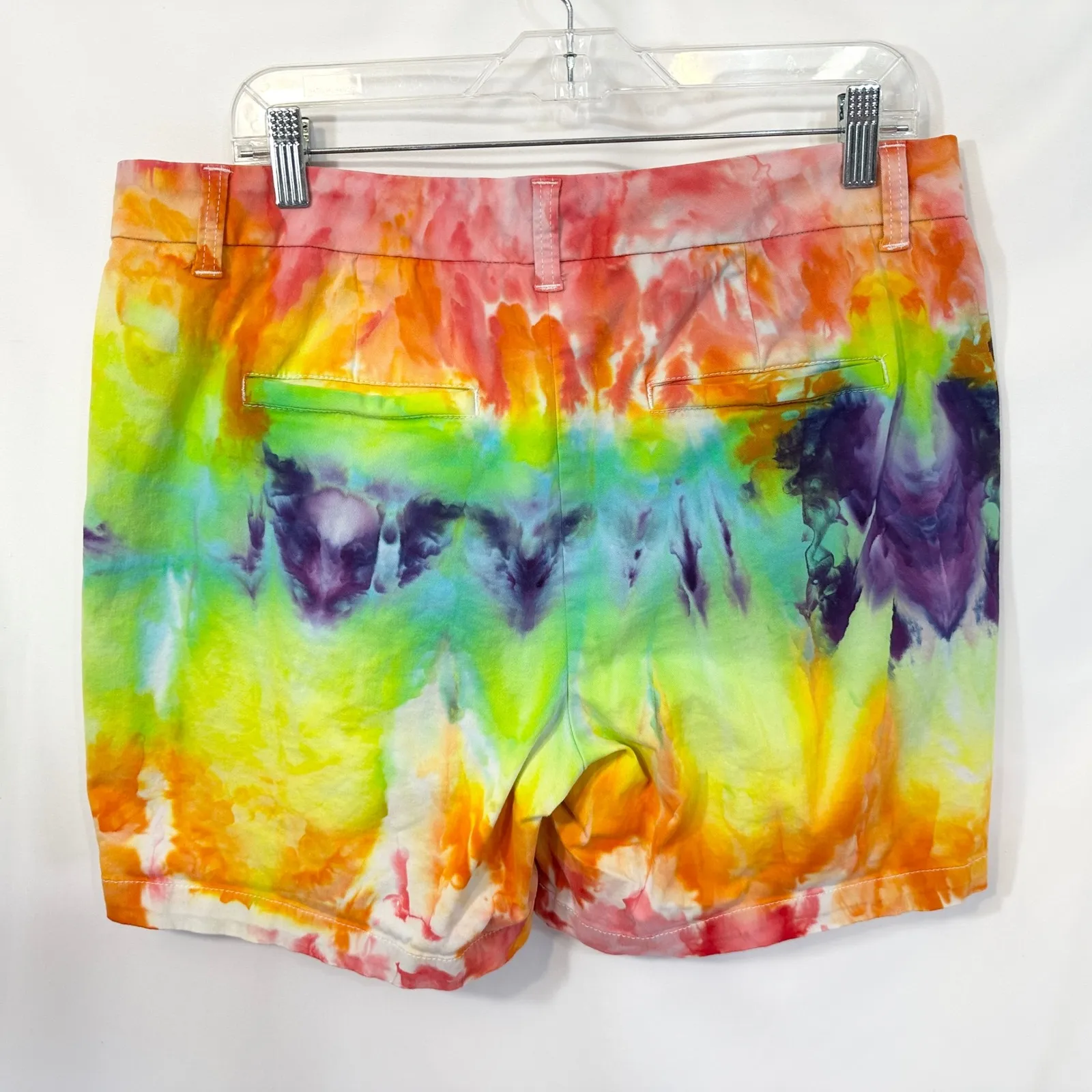 Crown & Ivy Size‎ 12 Shorts Handmade Tie Dye Caroline 7 Inch Mid Rise Pride 609 - Image 2