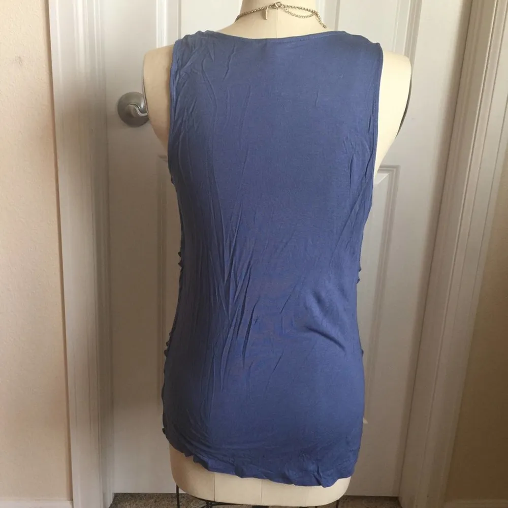 NY & Co Tiered Ruffle Vest Blue - Image 3