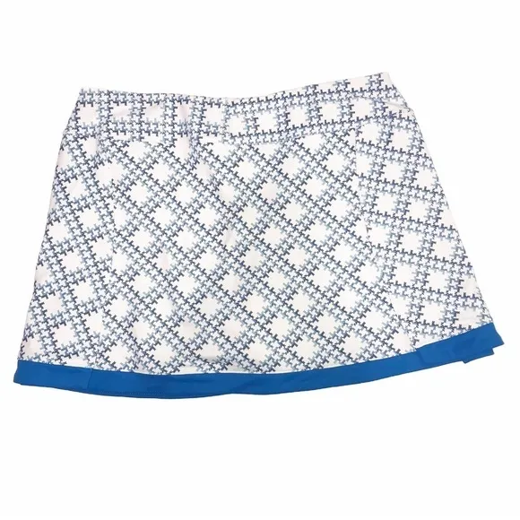 Champion C9 Tennis Skirt Size Med Golf Skort Blue White Print Houndstooth - Image 1