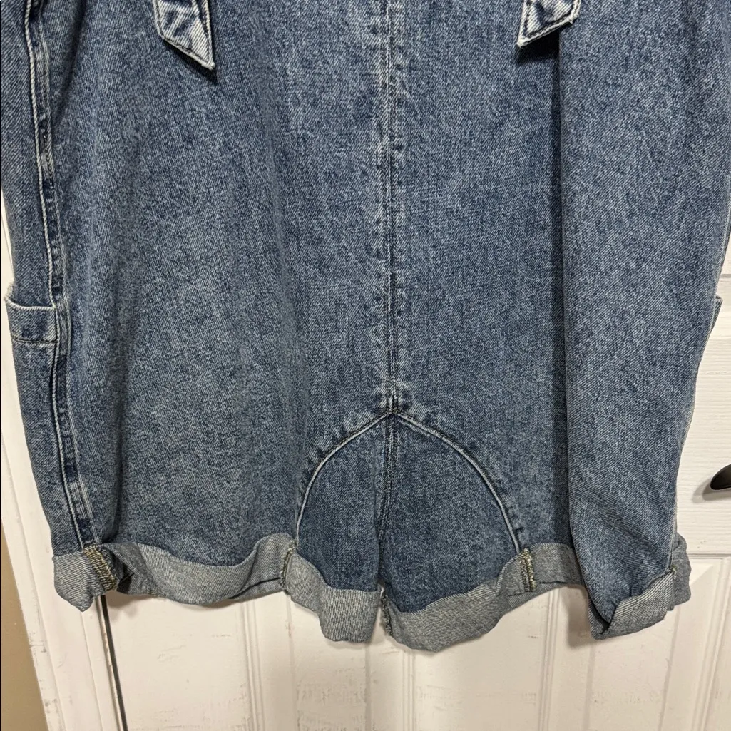 We The Free Blue Denim Jumpsuit Romper Shortalls Size Medium - Image 5