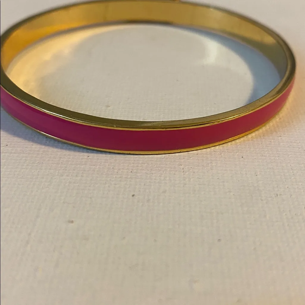 KATE SPADE • pink Take a Bow Bangle Stacking Layering Gold Bracelet - Image 4