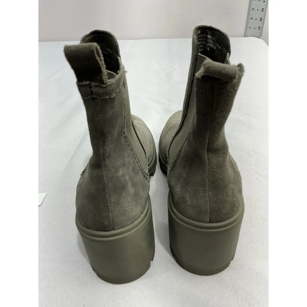 Womans Splendid Melisa Pull On Ankle Boots 6.5 M Gray Elastic Ankle Chunky Heel - Image 5