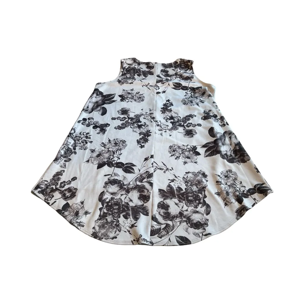 Bryn Walker Womens Medium Gray Black Floral‎ Hi Low Sleeveless Dress - Image 2