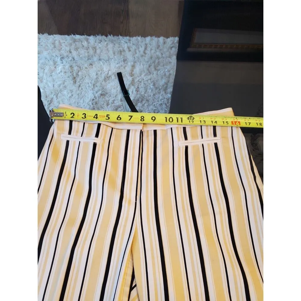 Sport Collection Striped Long Sleeve Collared Shirt & Pant 2 Piece Suit Size M Yellow Size M - Image 10