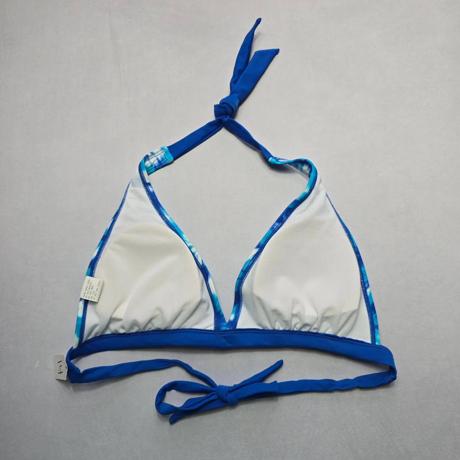 Winki‎ Girl Blue Tie Dye Halter Tie Swim Sports Bra Beach Bikini Top L Large - Image 4