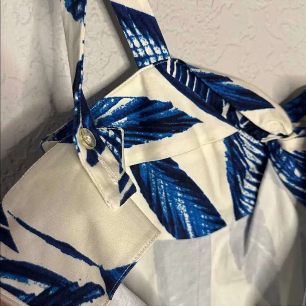 Jones New York Tropical Blue White Mini Dress Resortwear Vacation Palm Beach - Image 7