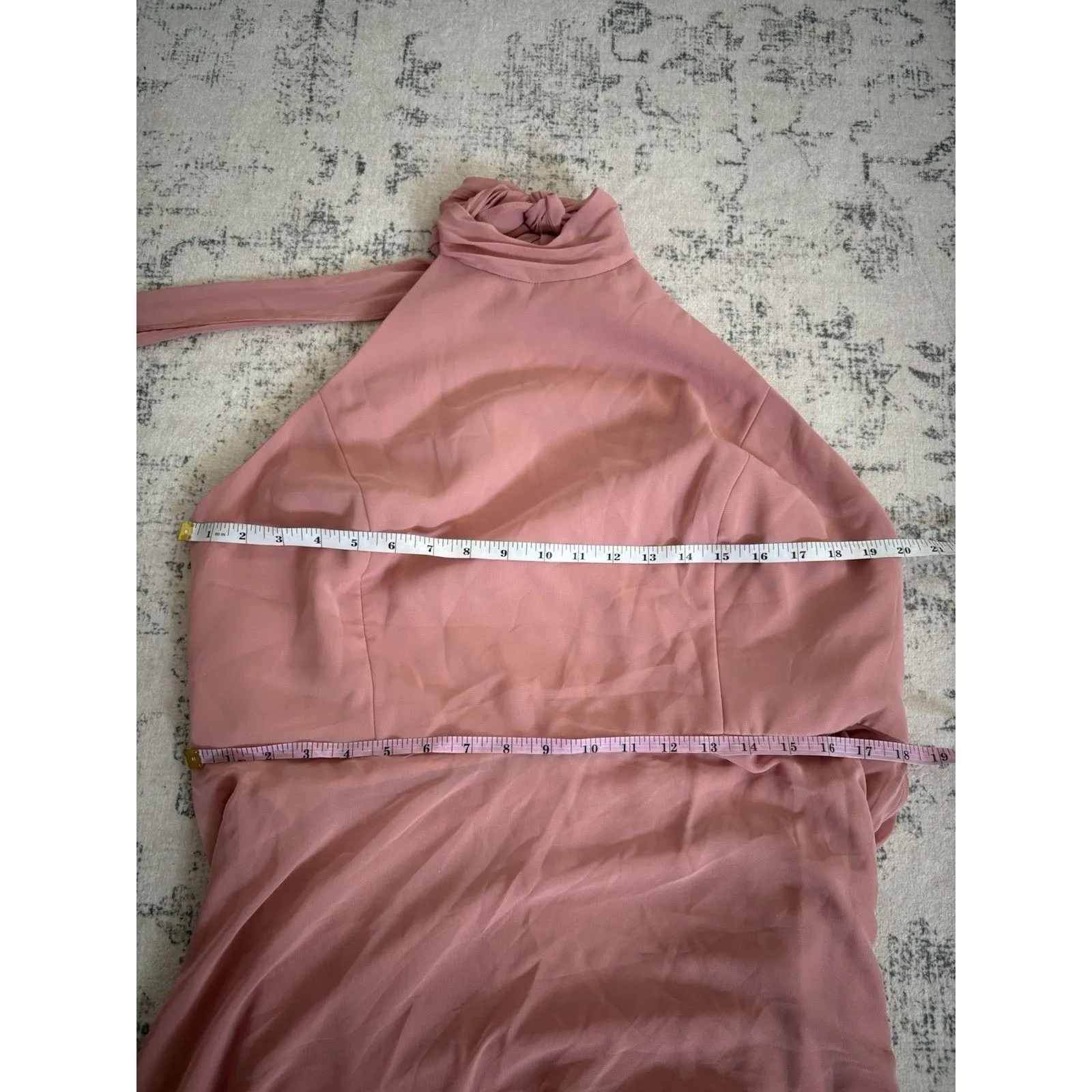 After Six High Neck Halter Backless Maxi Dress Dusty Rose Size 20 Bridesmaid - Image 6