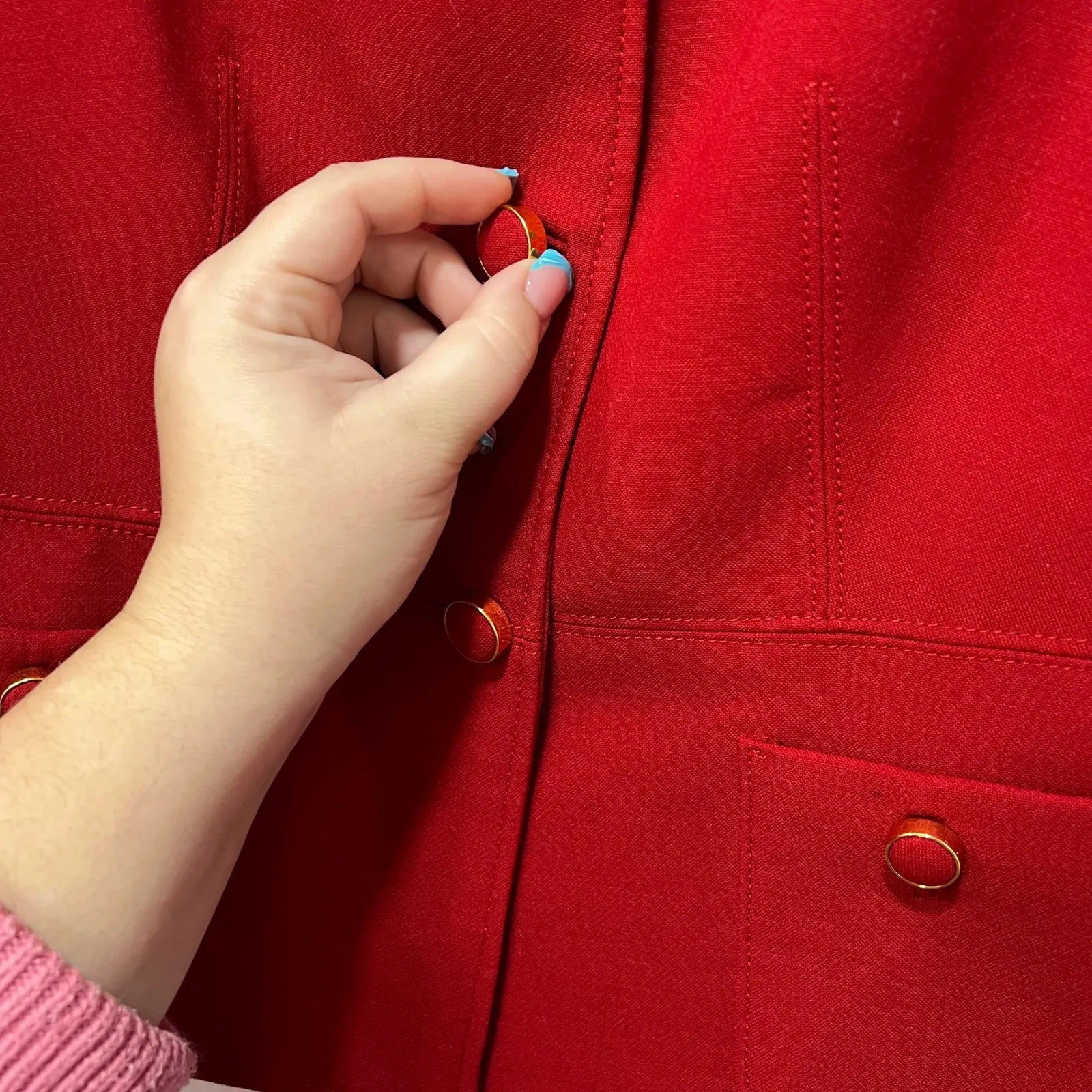 Talbots Blazer Jacket NWT $179 10p Red Christmas Academia Button Modest Wool - Image 7