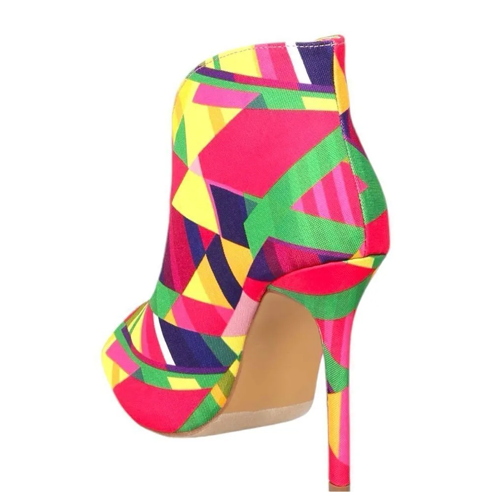 Liliana geo pattern awesome booties! Open toe . New - Image 6