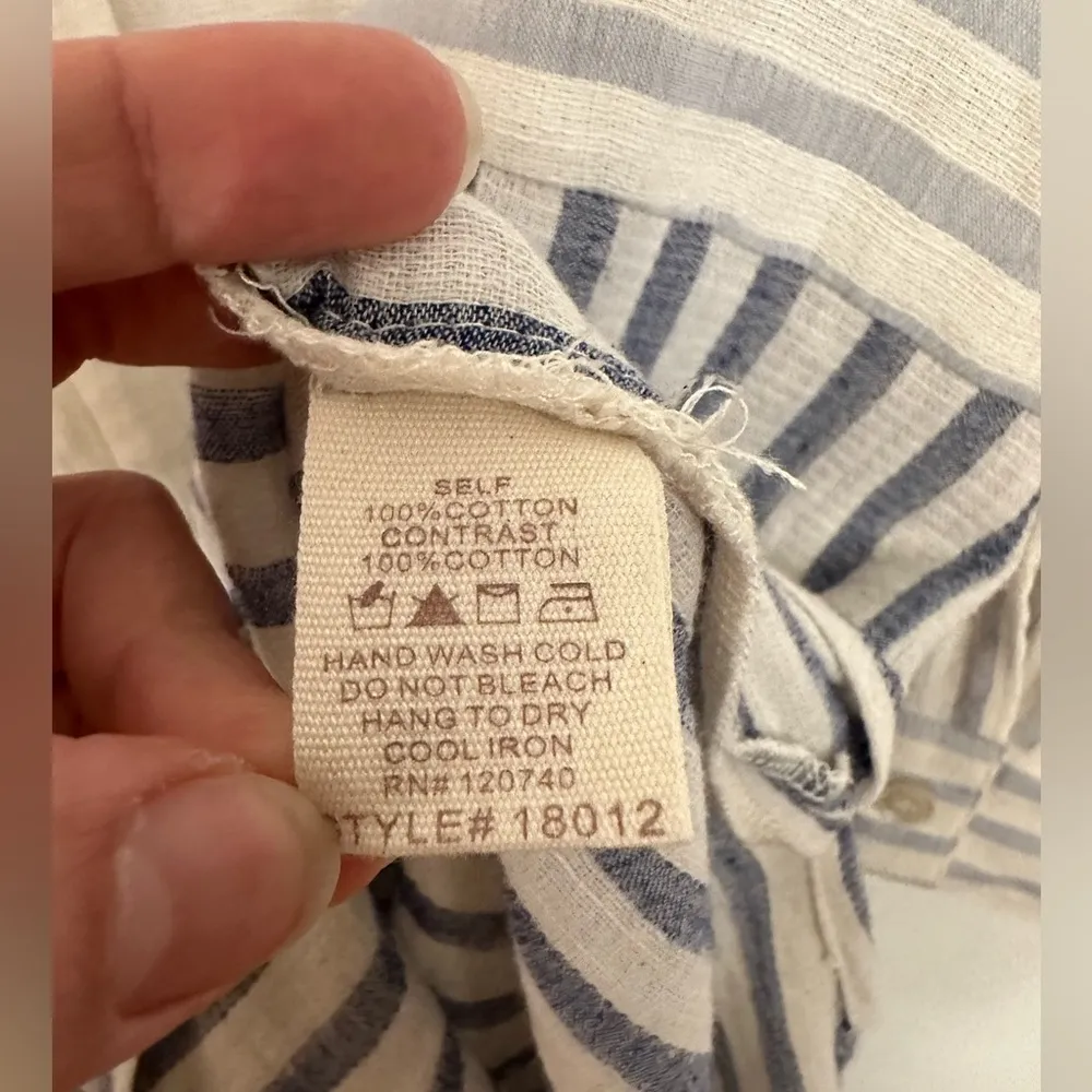 Buckle BKE Womens S Shirt Dress Maxi Midi Ivory Blue Button Beach - Image 4