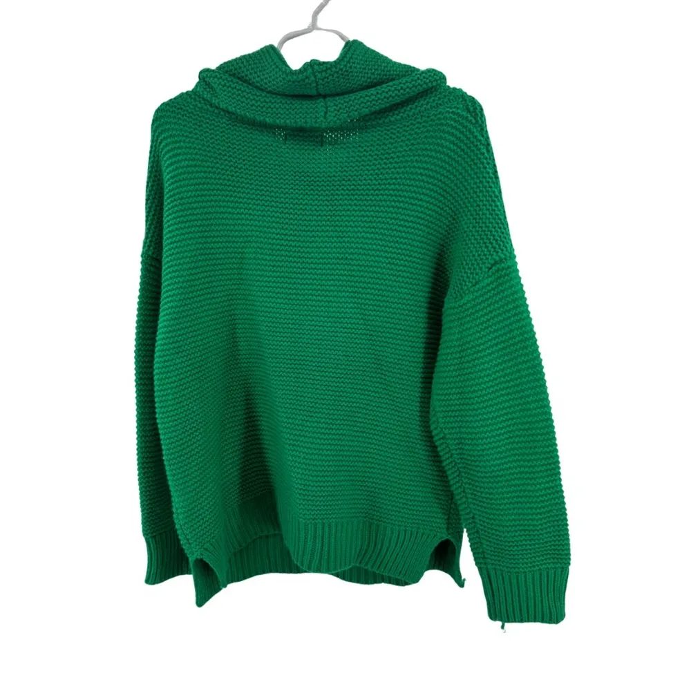 Vici Kelly Green Cowl Neck Sweater Ribbed Knit M holiday winter fall chunky - Image 2