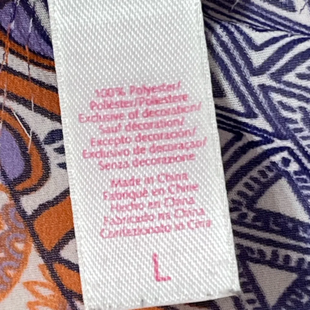 Oscar de la Renta Pink Label Orange/Blue  Chemise/Dress Size Large - Image 7