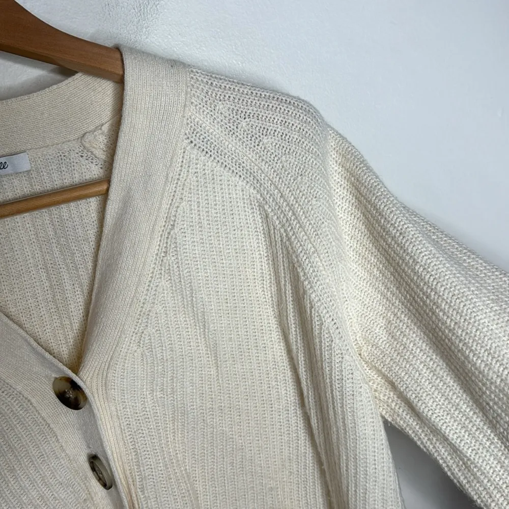 Madewell Lyle Ribbed Henley Sweater in Lighthouse Size M - Image 5