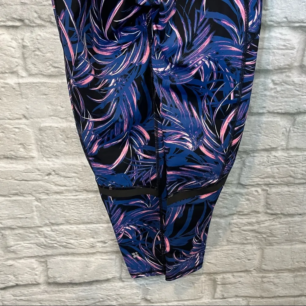 NWT Sweaty Betty The Zero Gravity Neon Palm Leaf 7/8 Stretch Workout Leggings S - Image 8