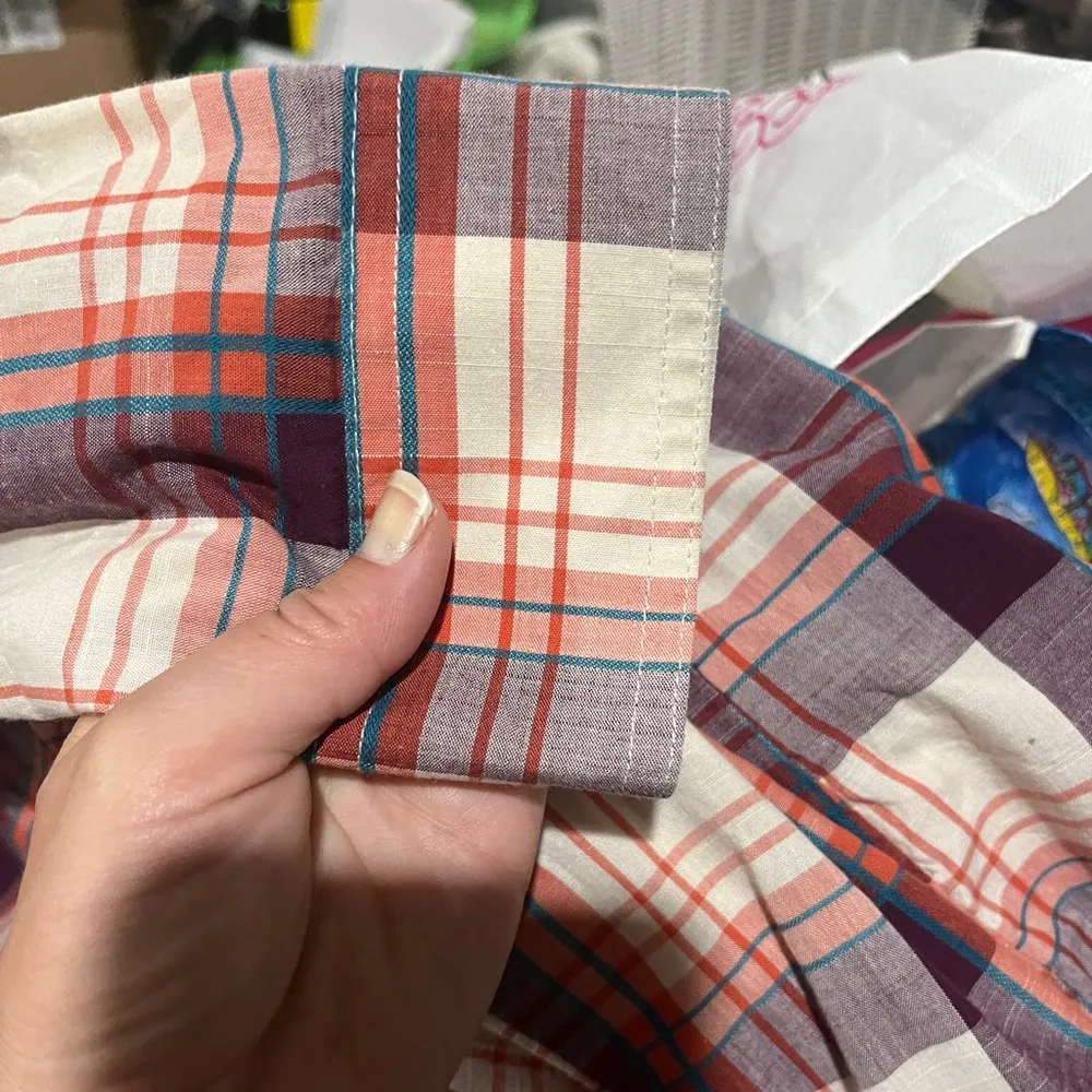 Wrangler Retro Western Plaid Pearl Snap Button Up sz L - Image 2