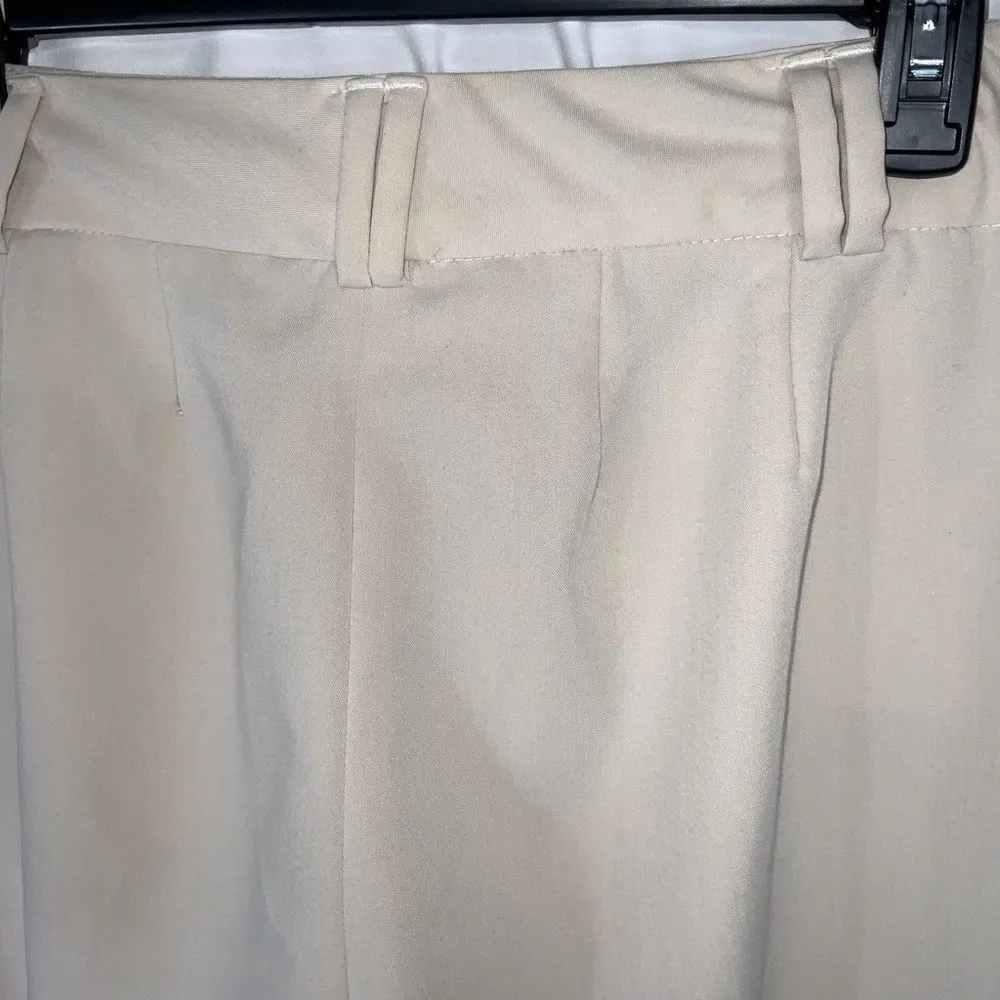 Larry Levine Light Tan Stretch High Rise Capris Business Casual Career Size 8 - Image 5