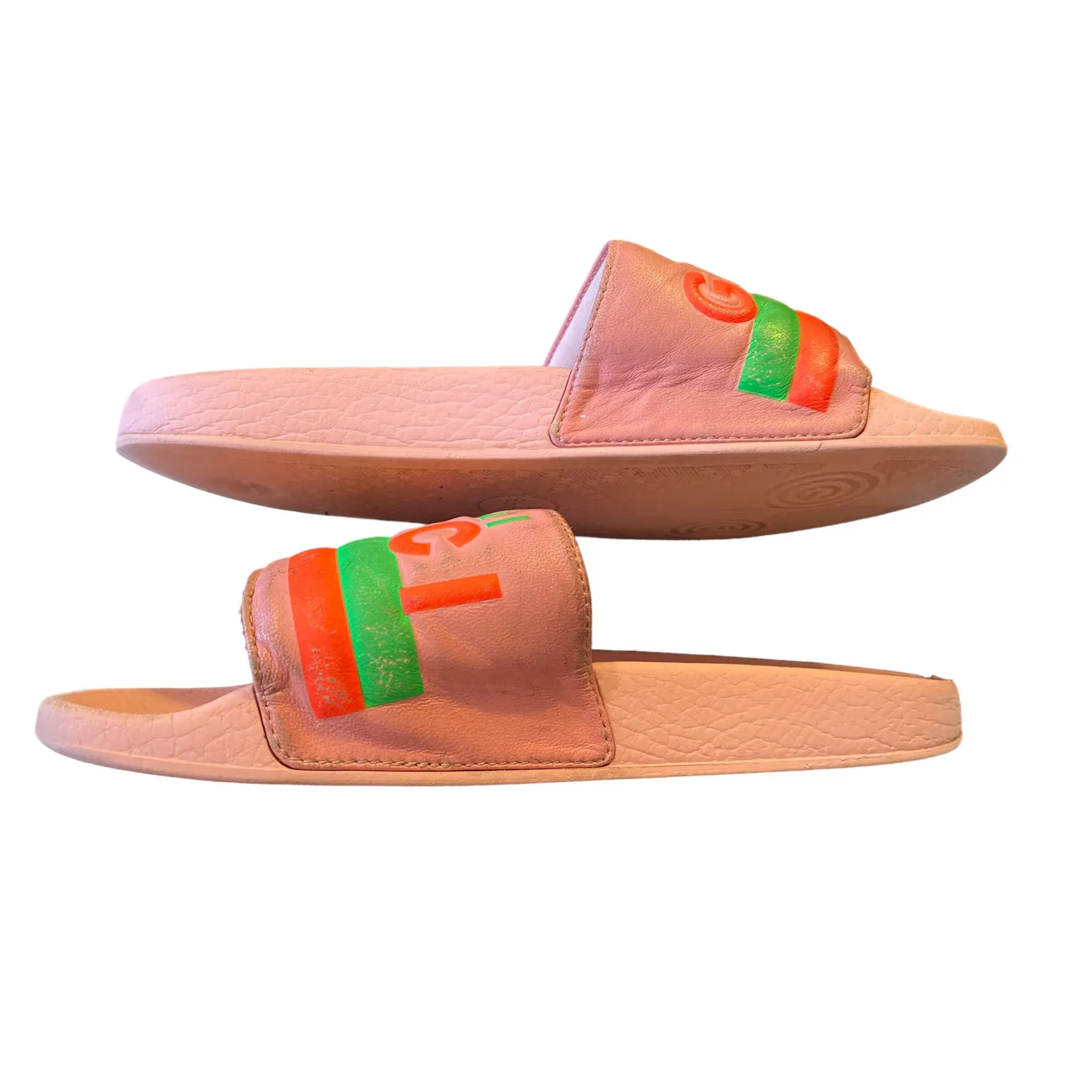 Gucci Limited Edition Authentic Neon Pink Pool Beach Slides Size 6 - Image 7