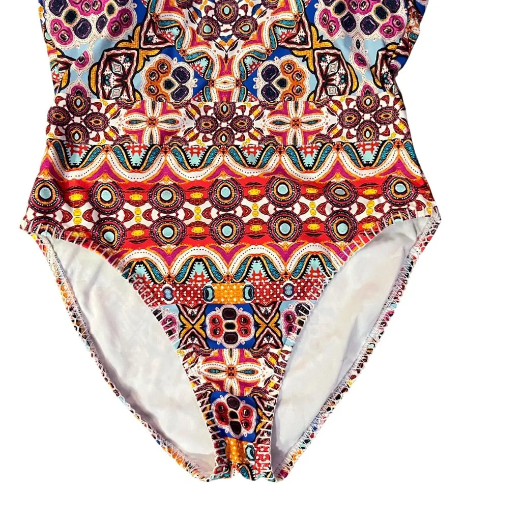 Reaction Kenneth Cole Swimsuit XL Off Shoulder Geometric Print New No Tags Attac - Image 5