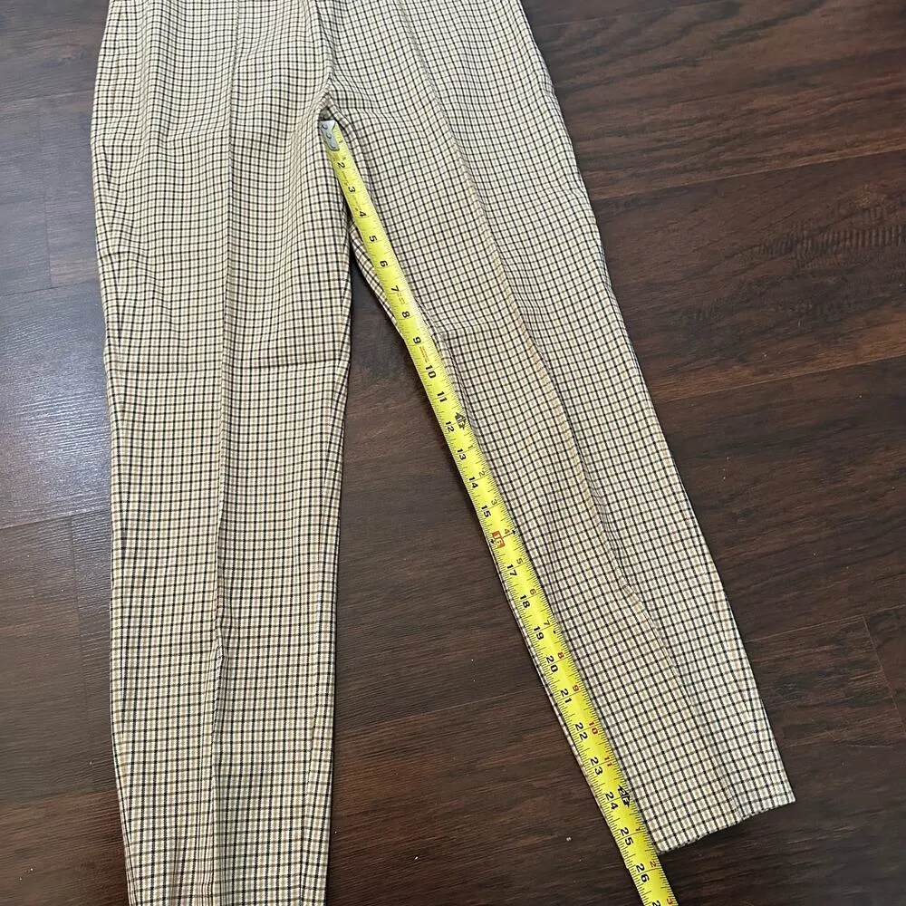 Theory yellow, cream & black plaid dress pants size 4 - Image 7