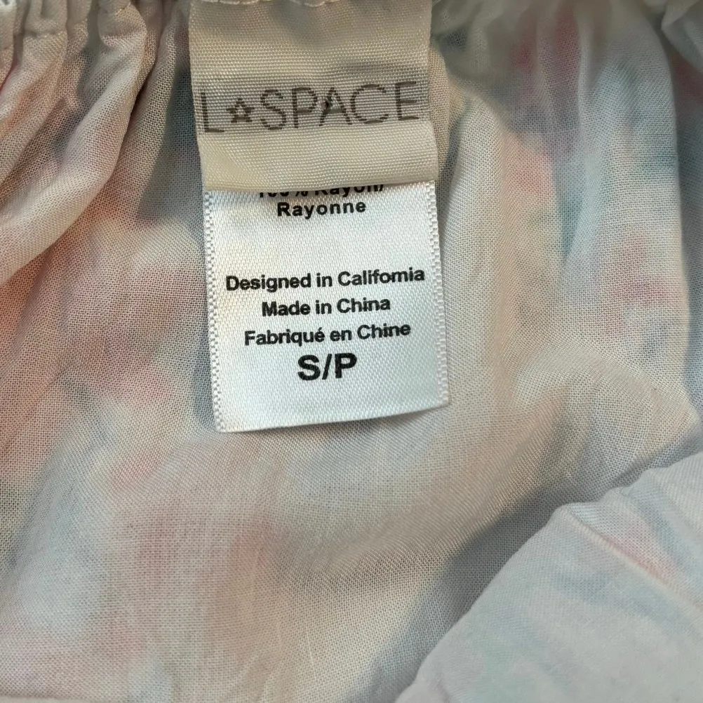 L*Space L Space Size S Floral Midi Dress Swim Cover Coverup Strappy Open Back White - Image 5