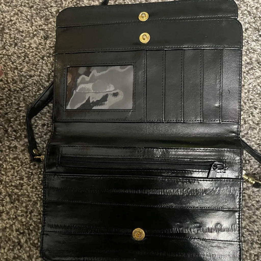 Black Shoulder Crossbody Wallet Bag Purse - Image 4