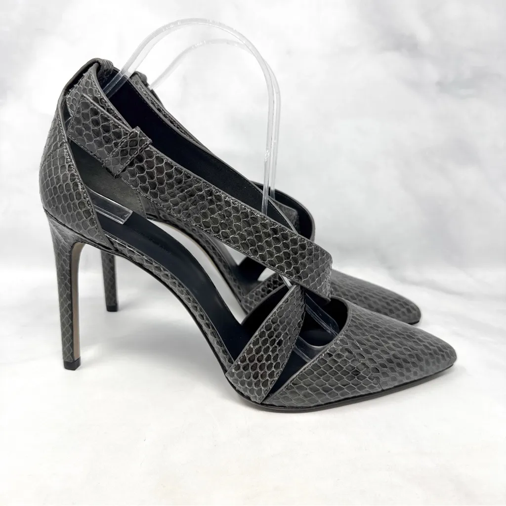NEW Alexander Wang Marcelle Snakeskin Strappy Pointed Toe Pumps Heels Leather 40 - Image 2