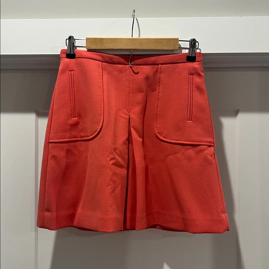 Anthropology Maeve Coral Orange Business Casual Costal Style Mini Skirt Size 2 - Image 7