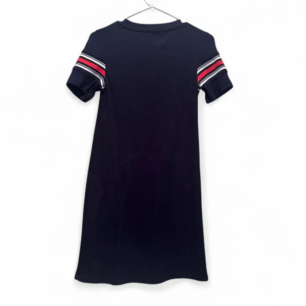 Bershka Navy Blue Striped Knit Jersey Dress Size Small‎ - Image 3