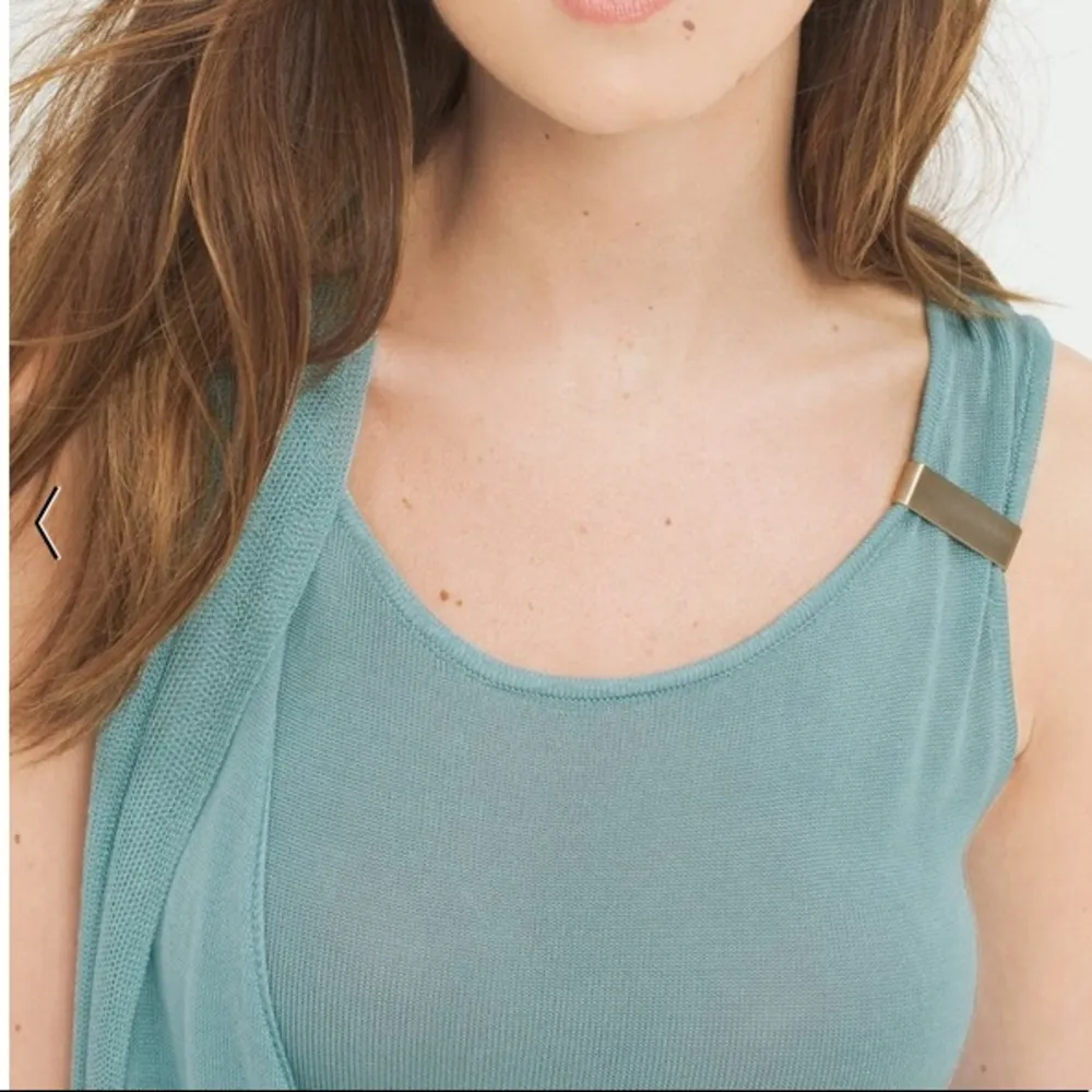 Blue Drape Drama Knit Tunic Tank from White House Black Market NEW S - Image 5