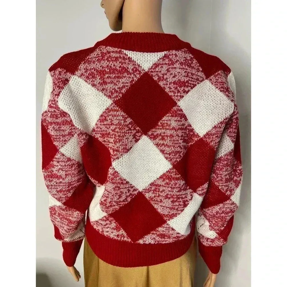 The Fifth Label  NWT Womens Angle Knit sweater size Large Red/white - Image 2