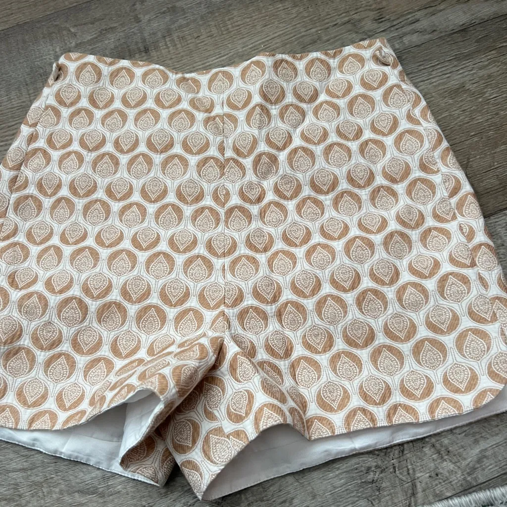 Corey lynn calter Stylish Tan Patterned Women's Shorts Size 8 - Image 5
