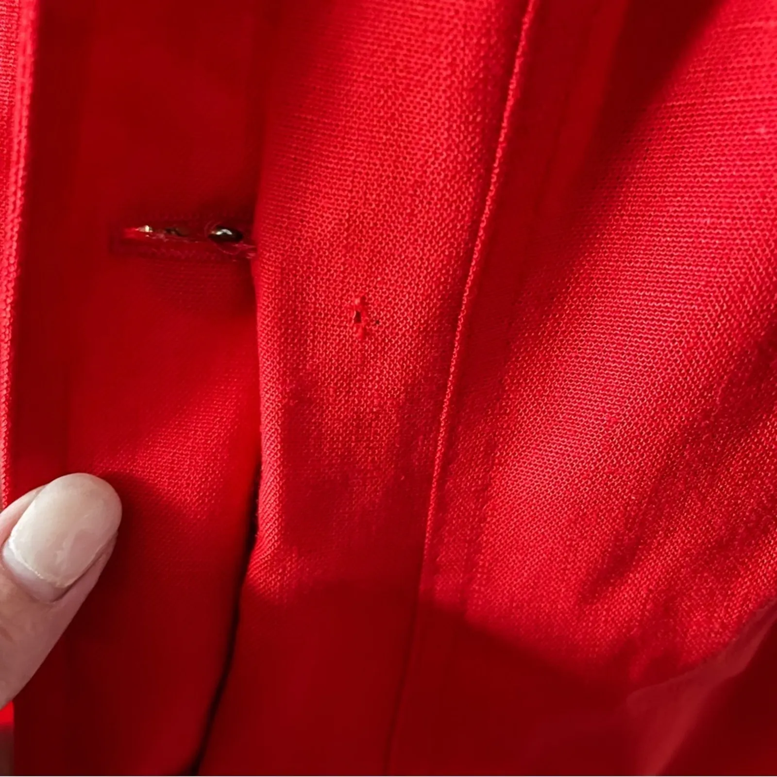 Vintage 80s Robert Riel Saks 5th Ave Lipstick Red Dress/Duster size 14 L large - Image 5