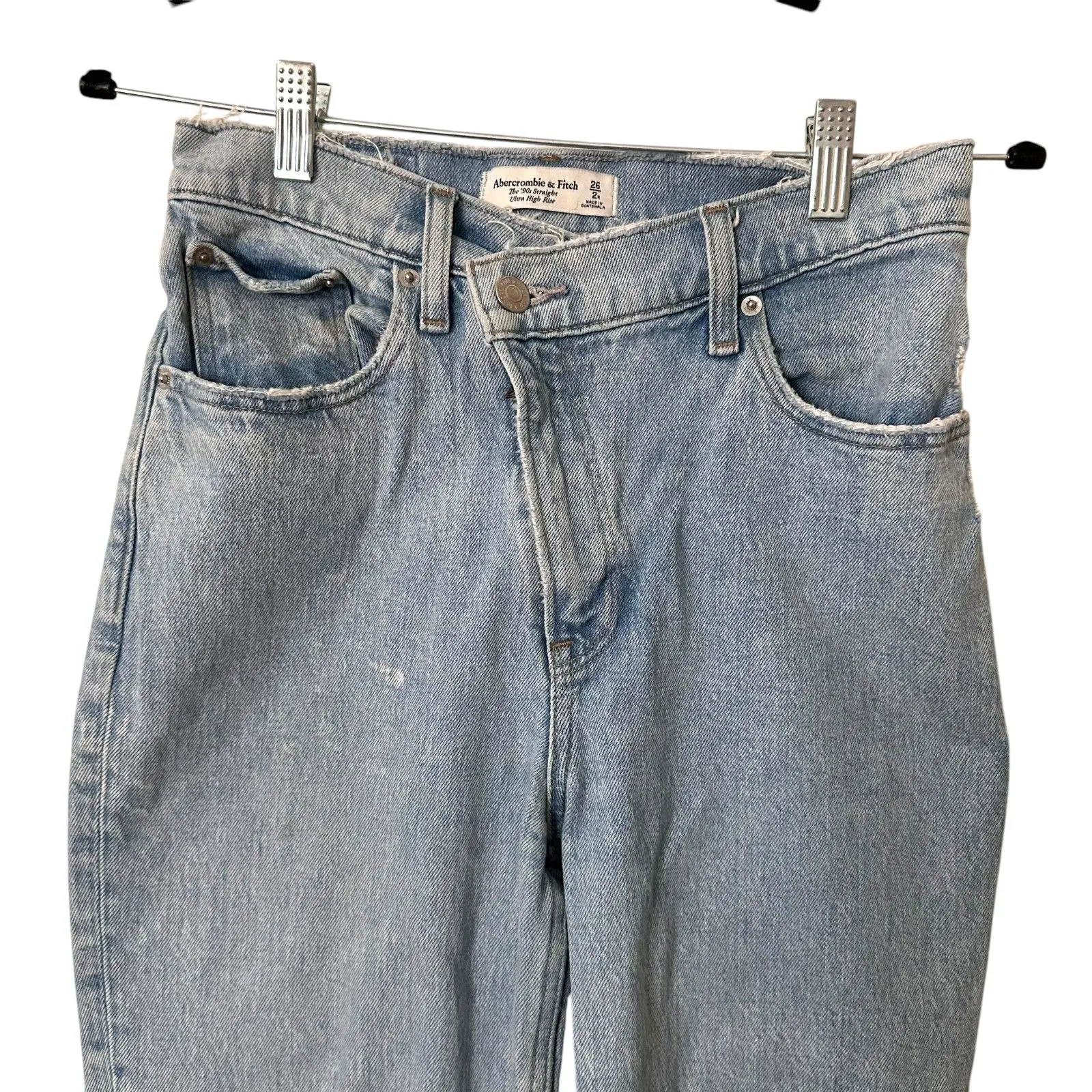 ABERCROMBIE & FITCH‎ Ultra High Rise 90s Straight Denim 26/2R - Image 5