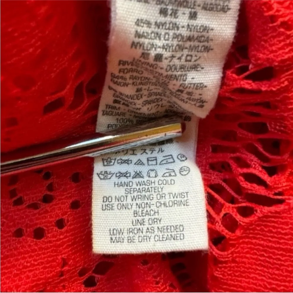 FREE PEOPLE Red Sweet Dreams Lace Crop Top - XS - Image 13