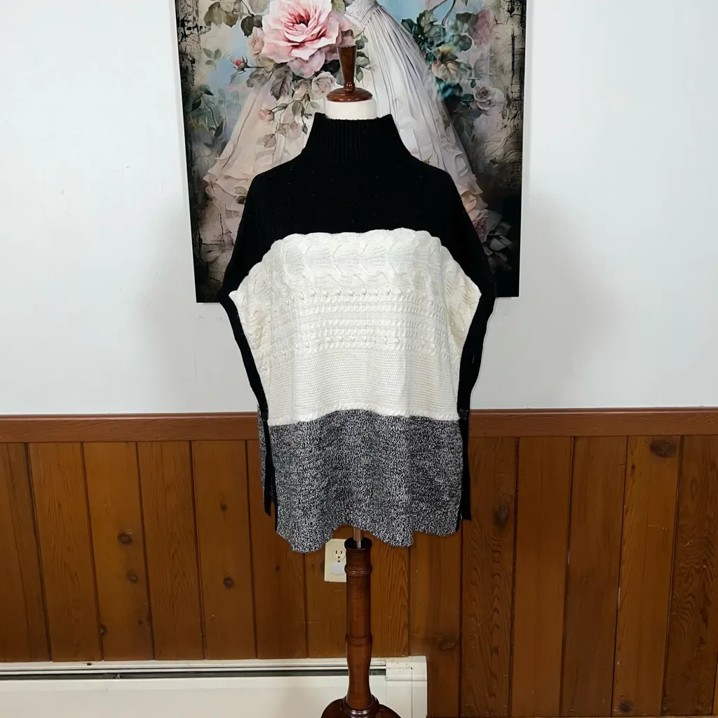 Adorable Talbots Cable Knit Sweater Cape! - Image 2