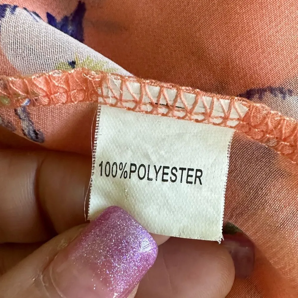 Urban Outfitters Reverse Sheer Floral Studded Peekaboo Longline Open Kimono S - Image 10