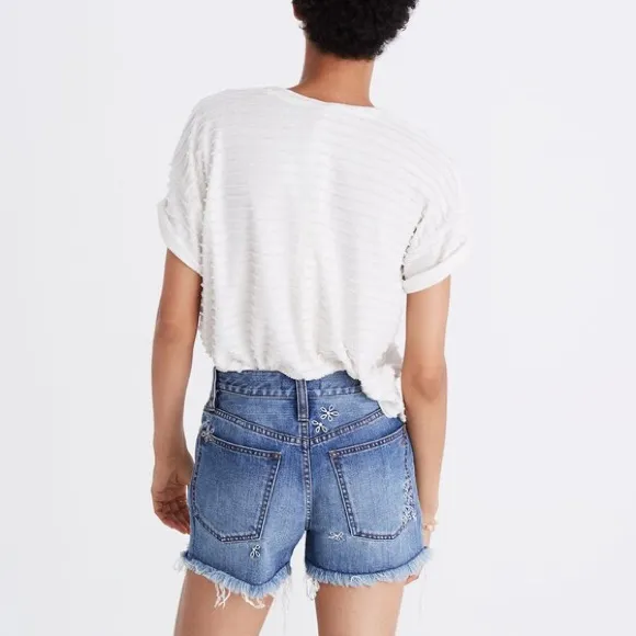 Madewell the perfect Jean short Daisy embroidered cutoff denim shorts 24 00 cute - Image 4