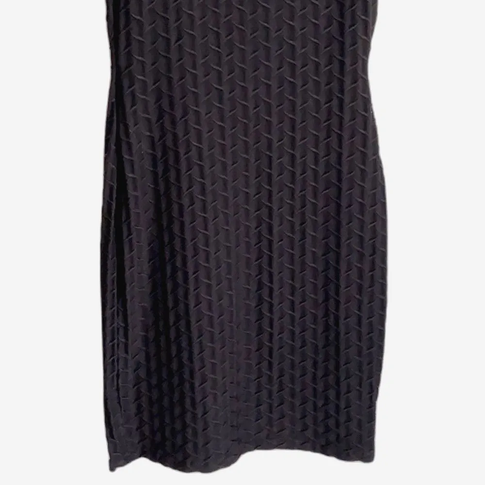 Y2K Vintage FEEL GOOD PARIS Bodycon Dress Women Small Tank Stretch Coquette LBD Black - Image 5